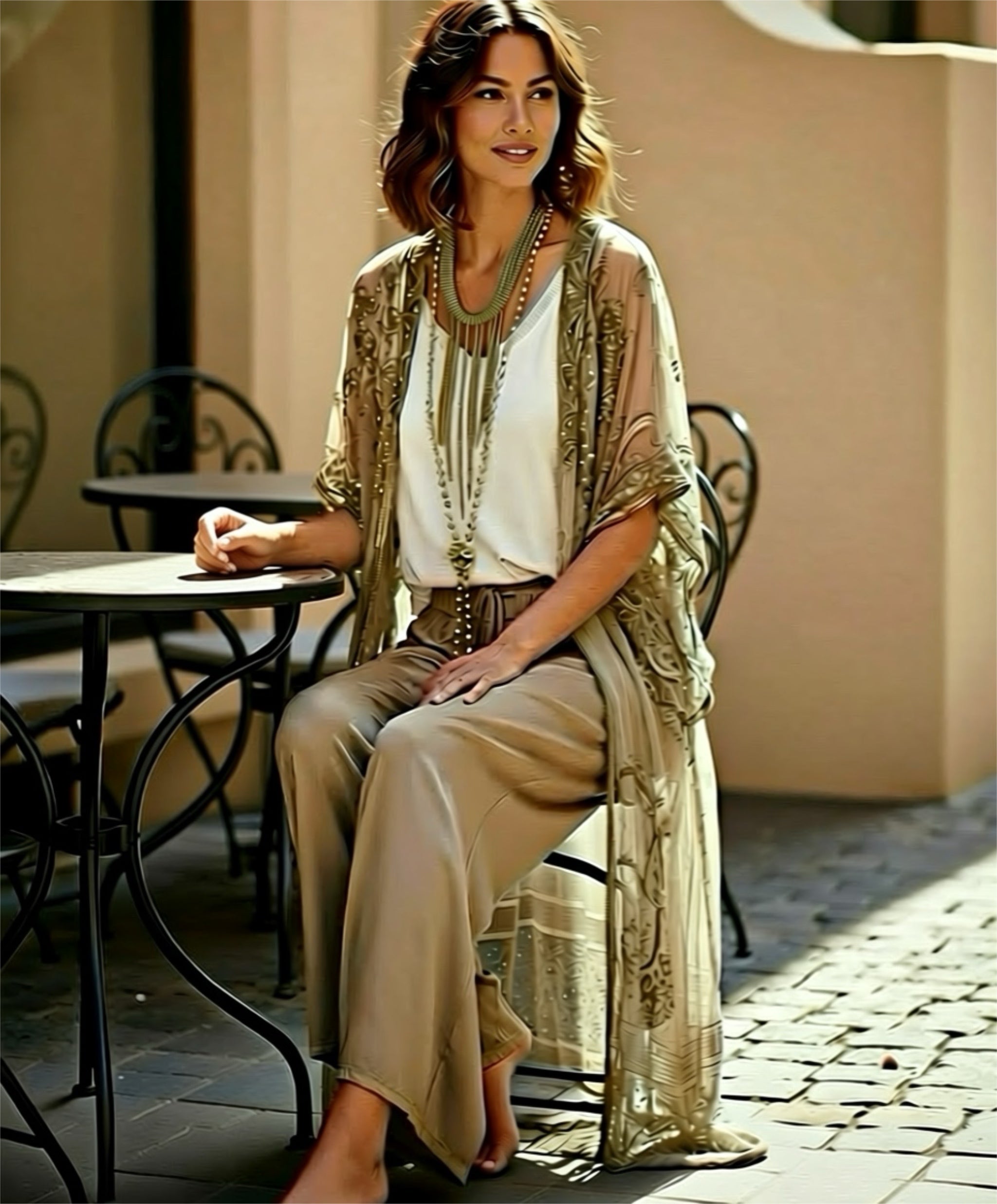 Kaftan "Sherezade" tofe bordado en oro