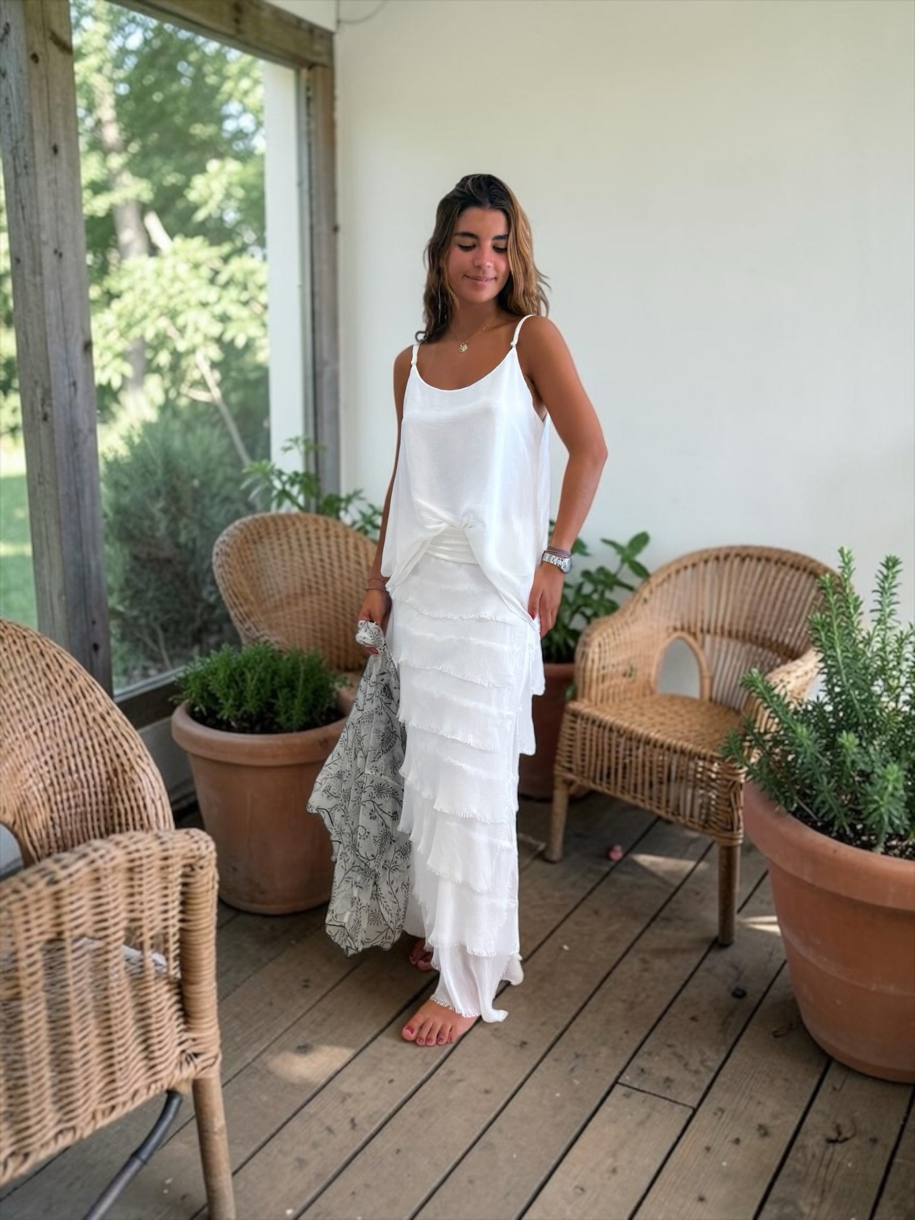 Falda "Sevilla" blanco