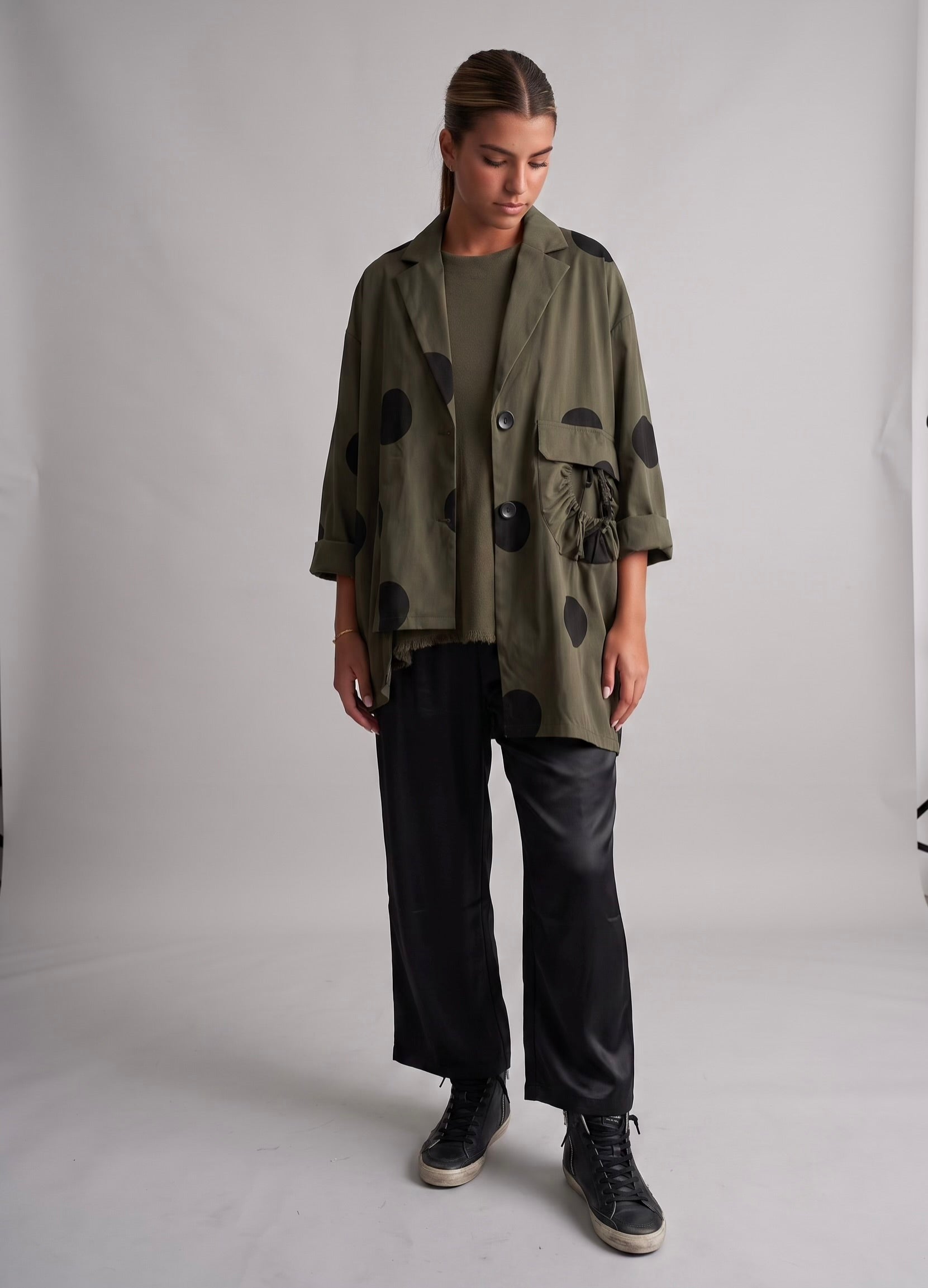 Trench "Lunares" verde