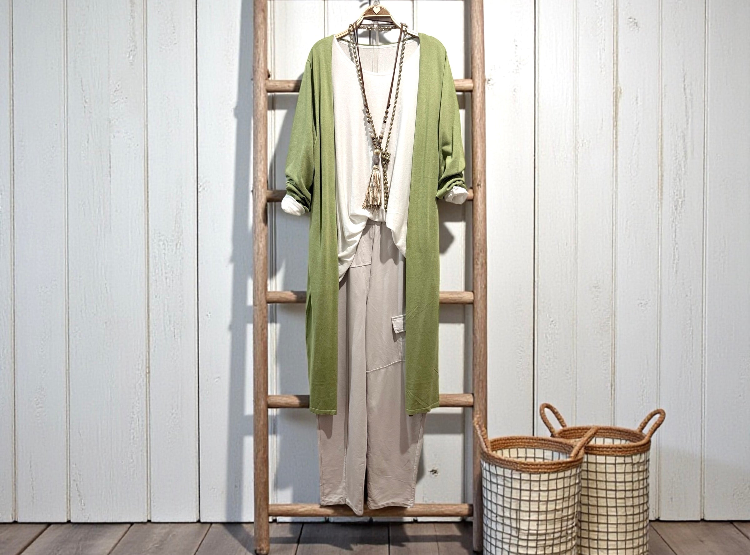 Cárdigan "Suzanne" pistacho