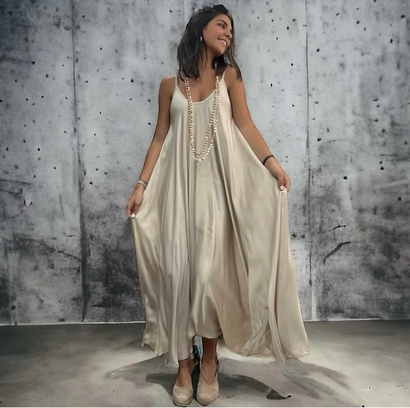 Vestido "Romina" champán