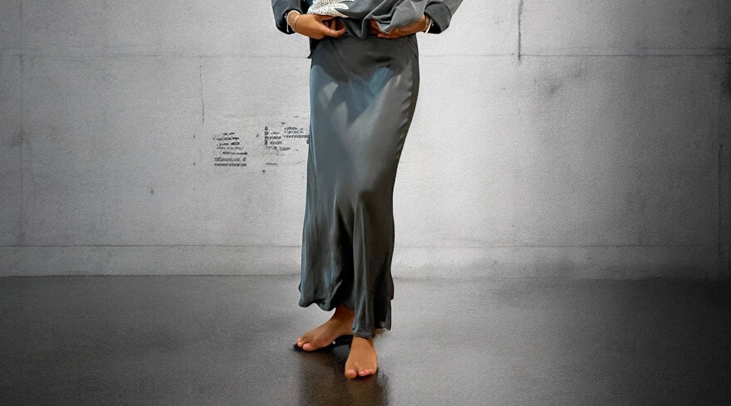 Falda "Grace" gris cobalto