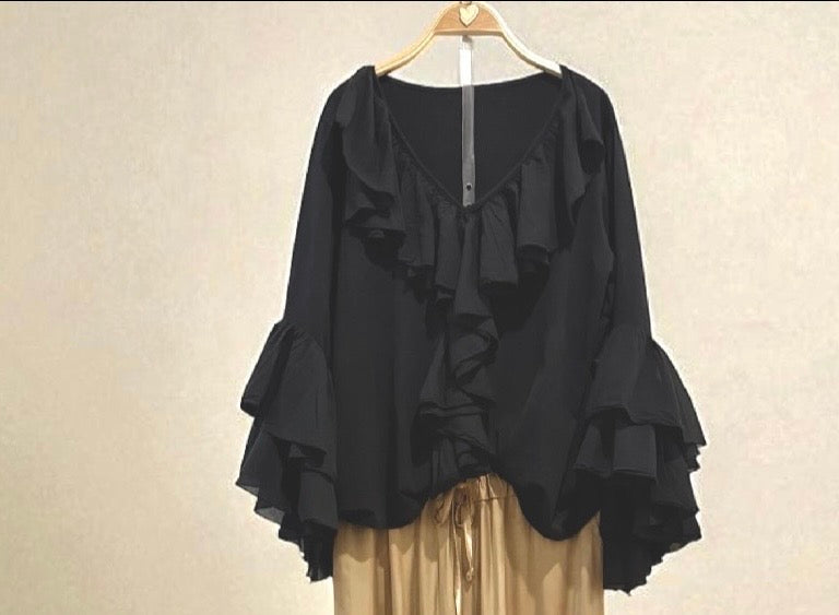 Camiseta "Boho Chic" negro