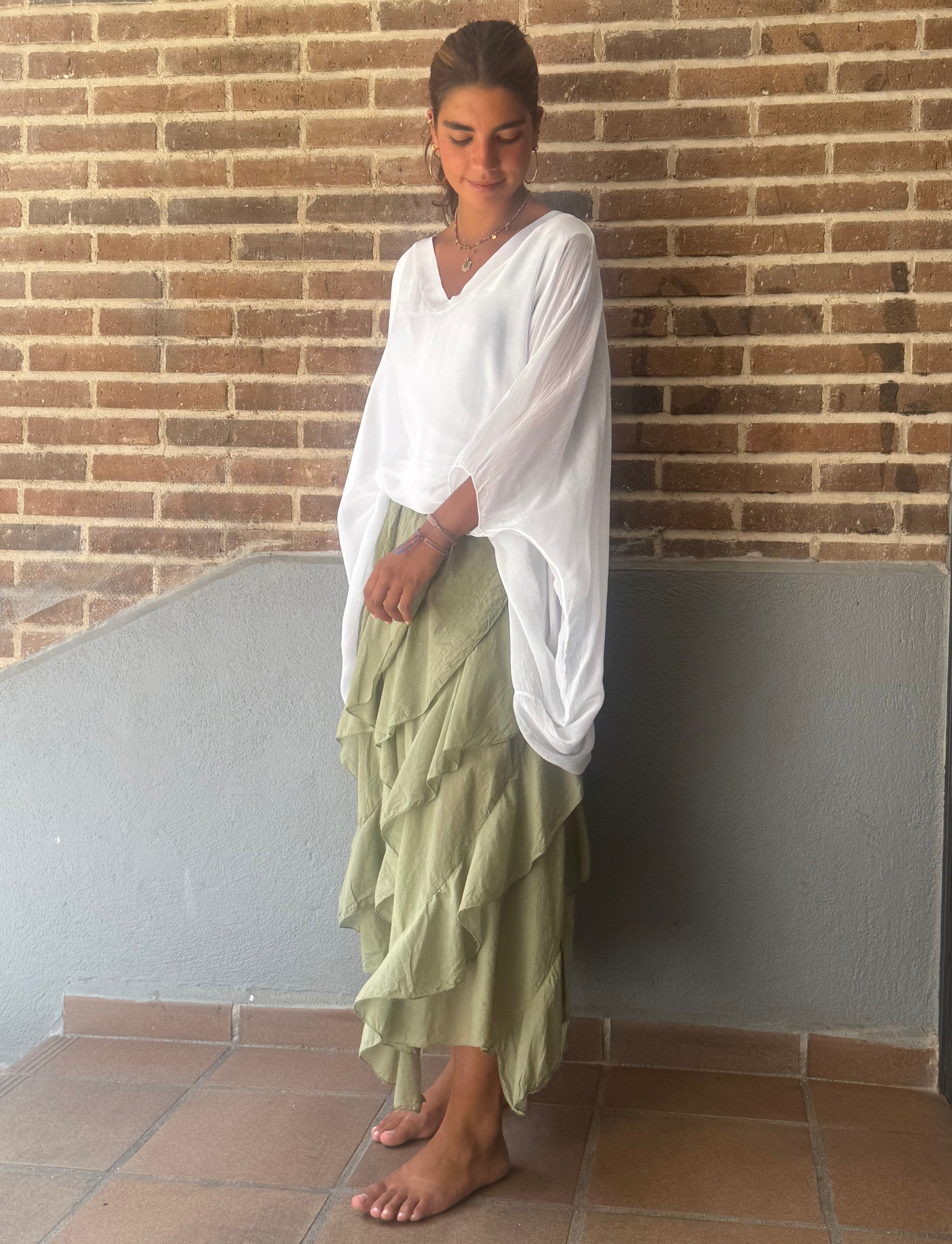 Falda "Zíngara" verde