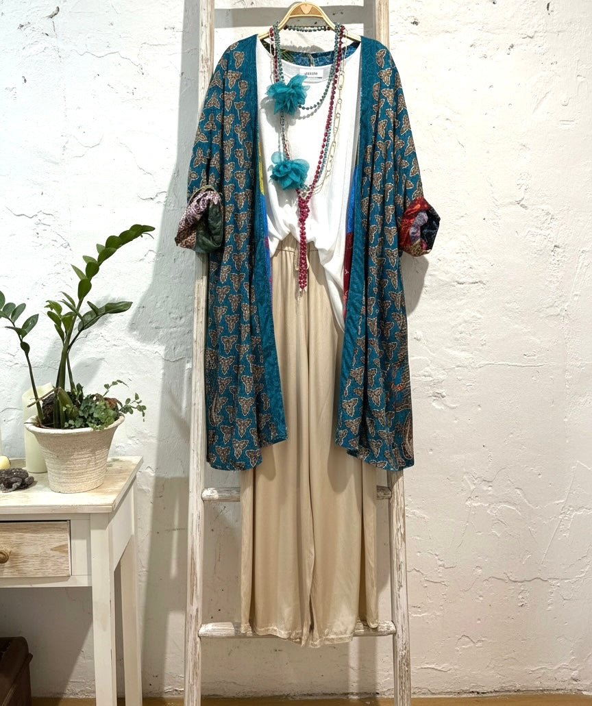 Kimono "Shalimar" turquesa