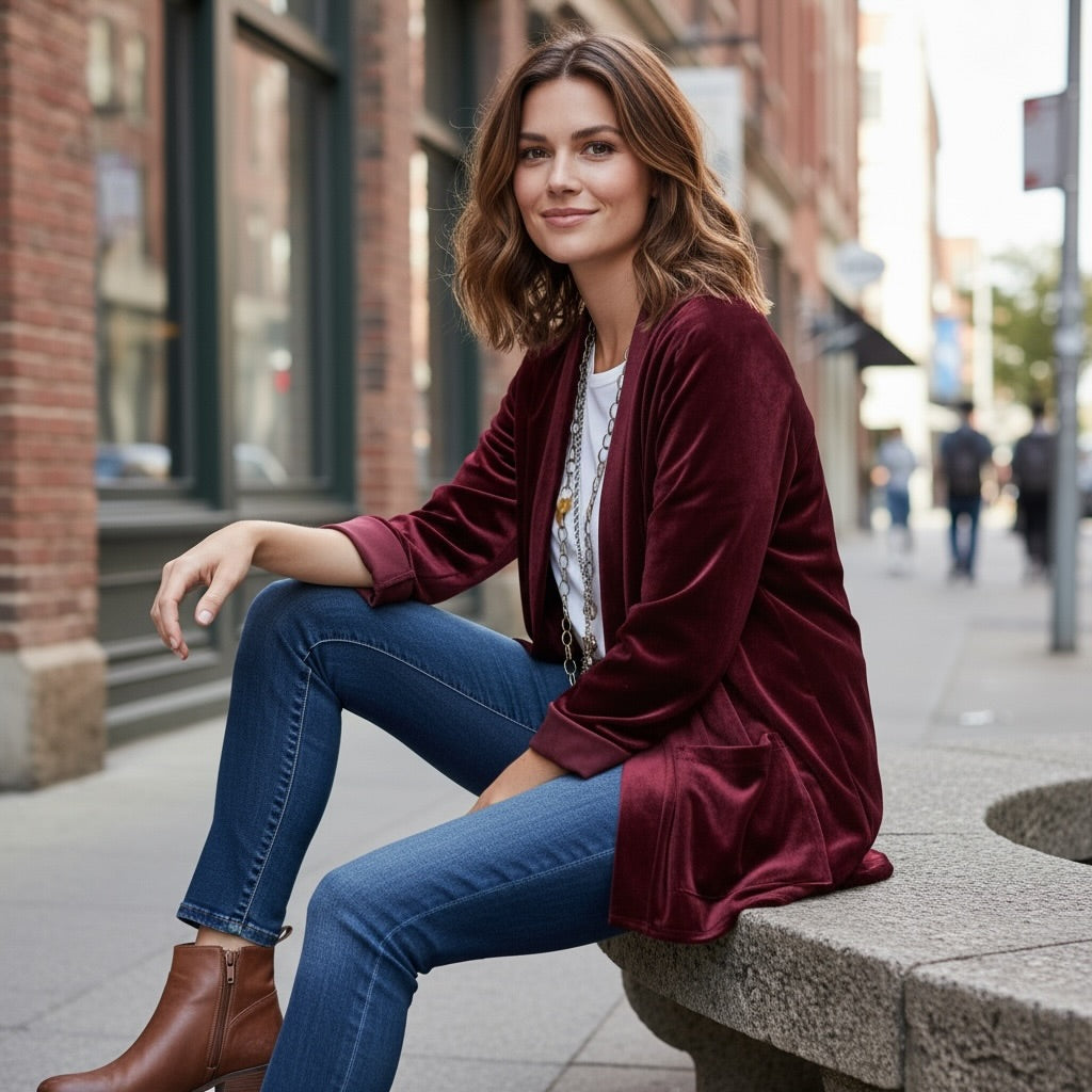 Chaqueta/kimono "Giá" granate