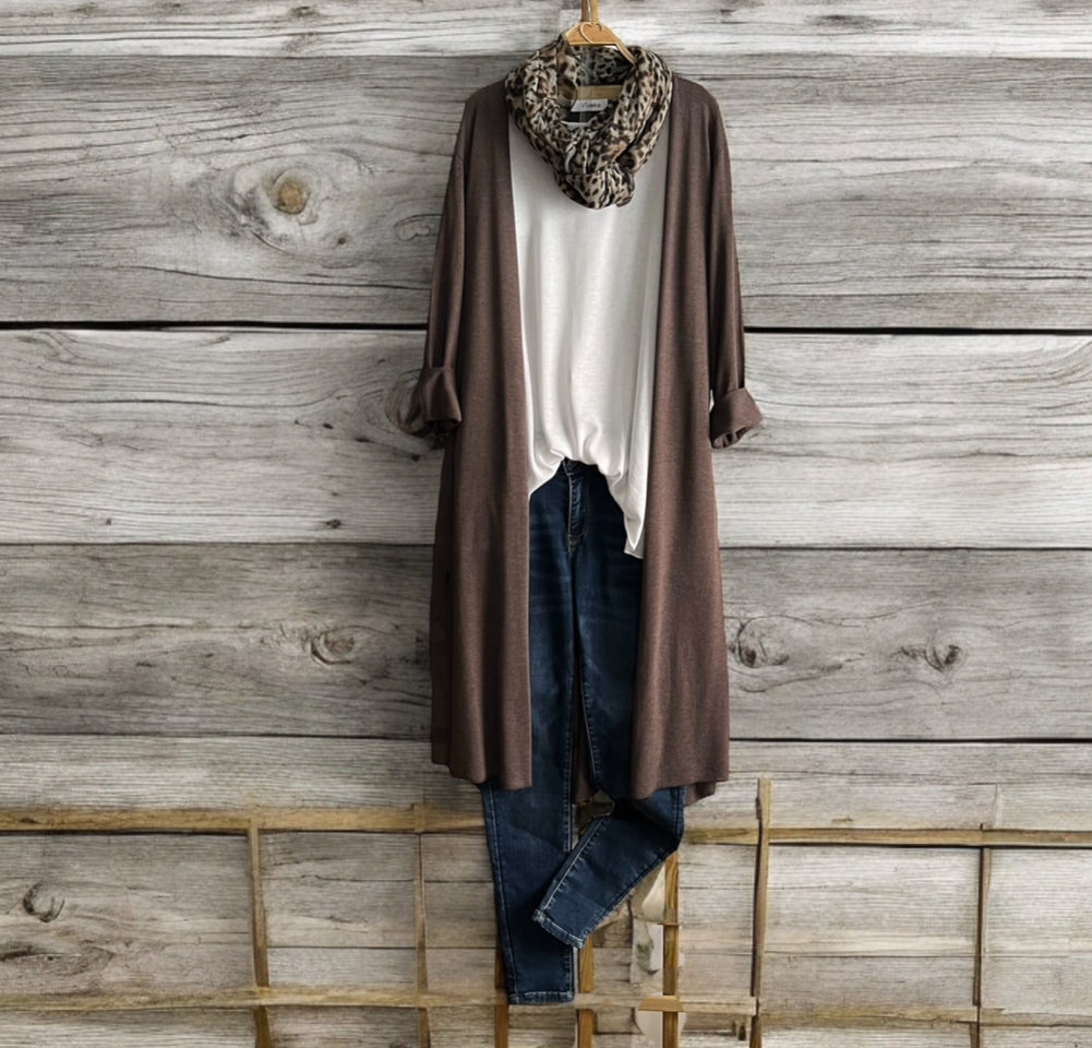 Chaqueta  "Cassandra" larga marrón