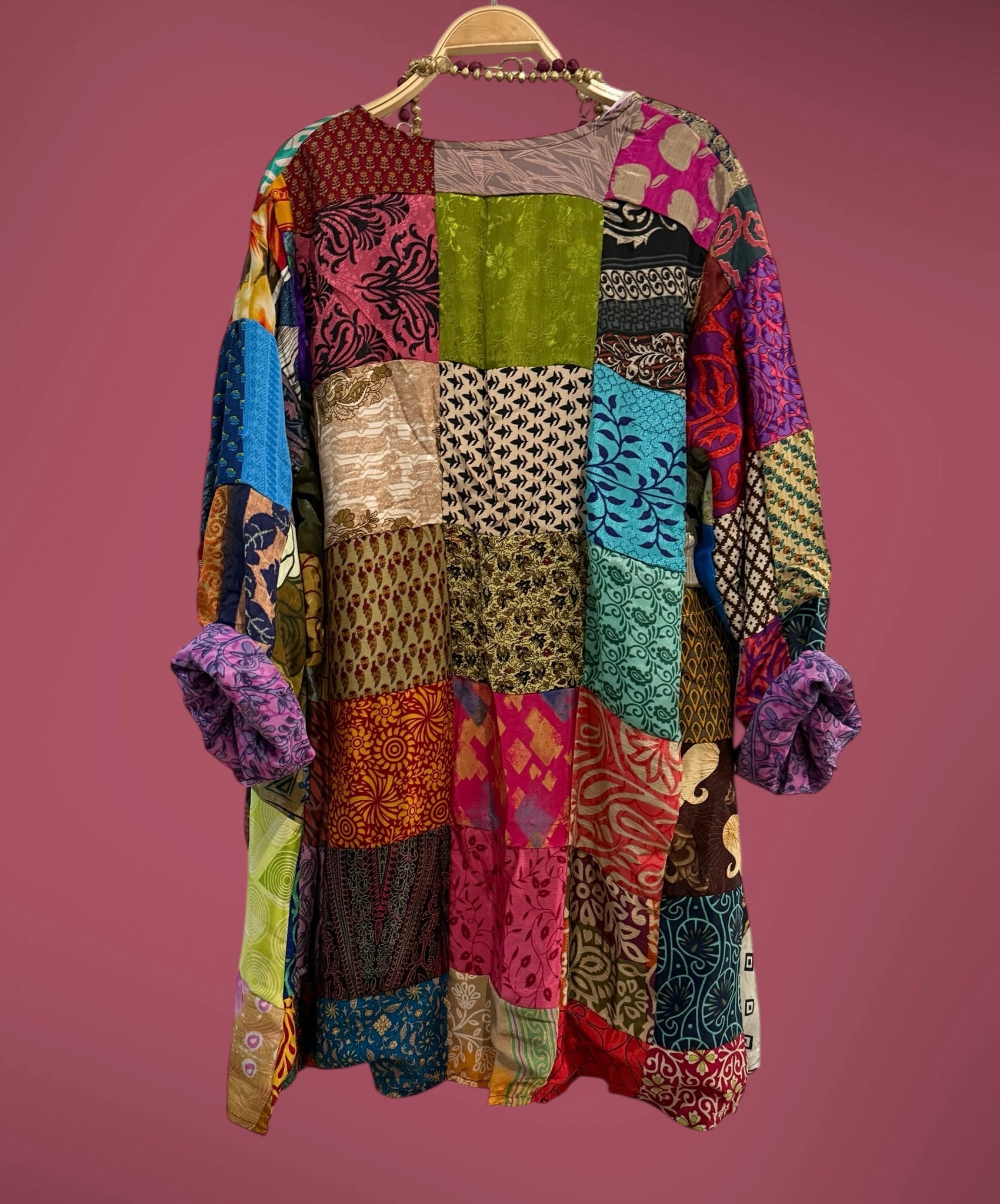 Kimono "Shalimar Patchwork y Malvas" corto