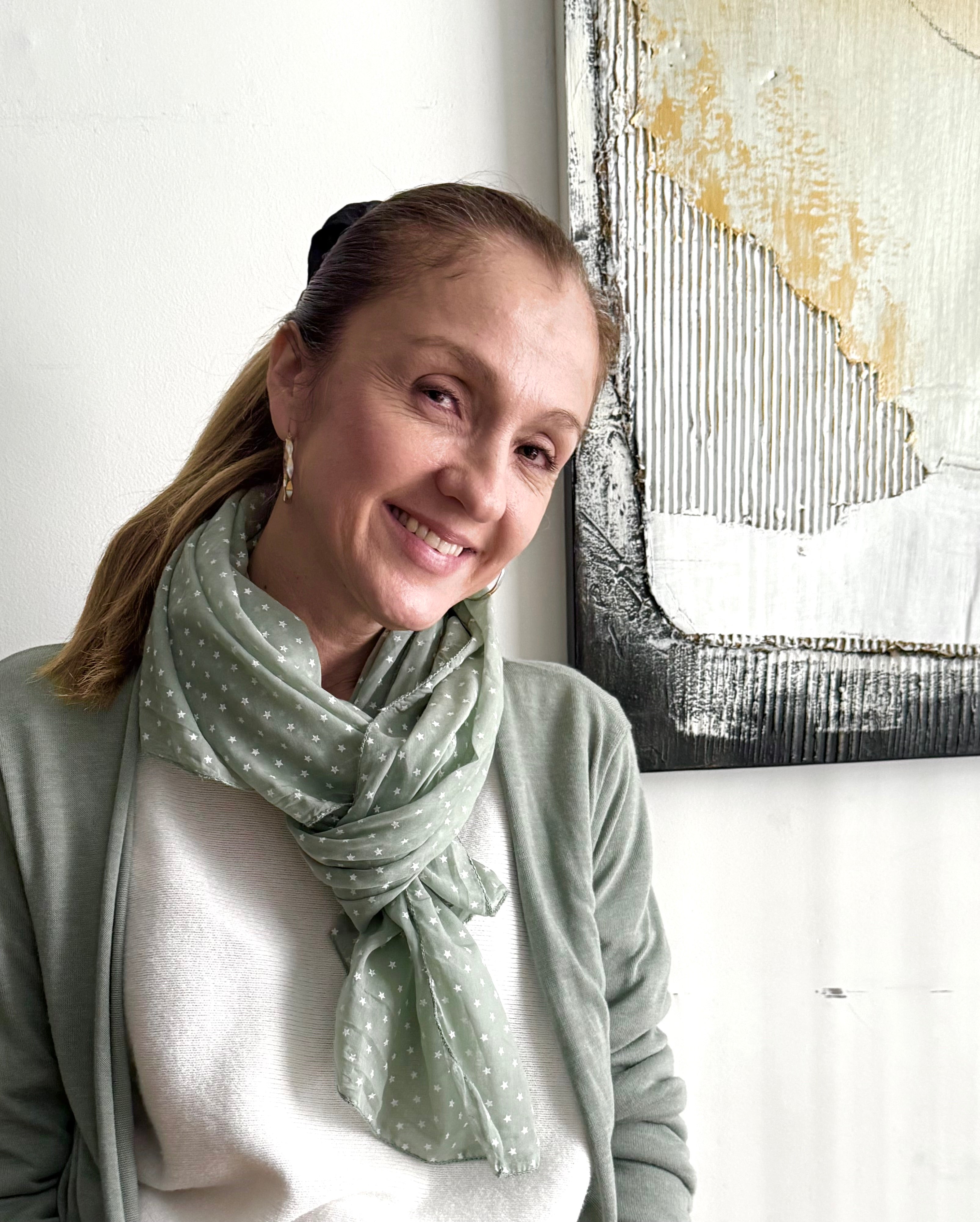 Pañuelo "Estrellitas" verde agua