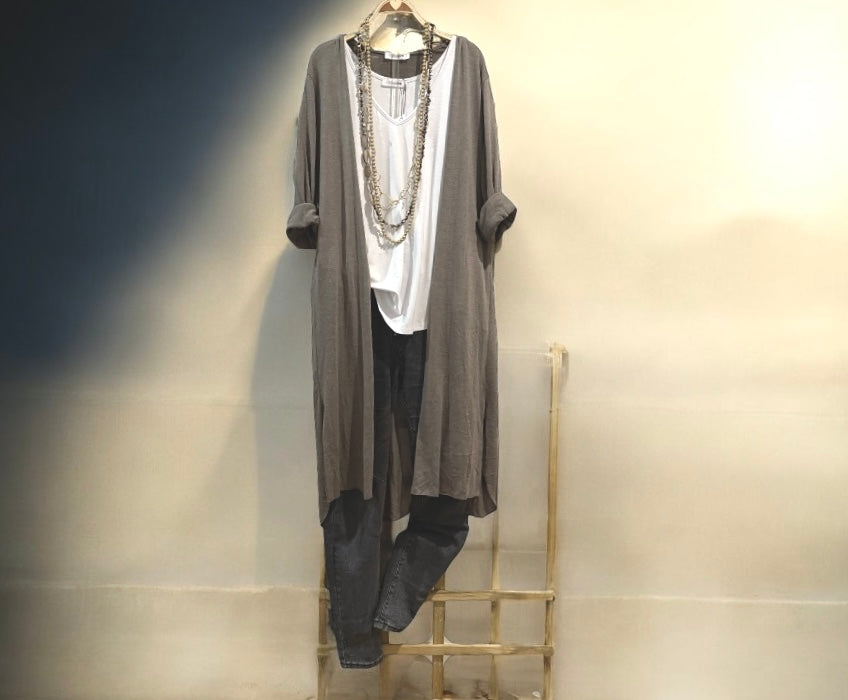 Chaqueta "Cassandra" larga topo