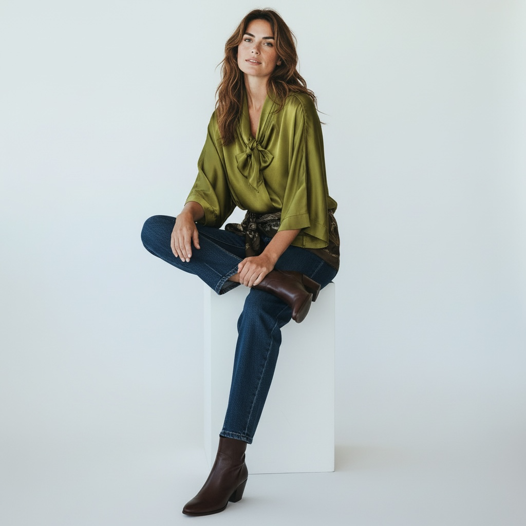 Blusa "Kelly" verde oliva