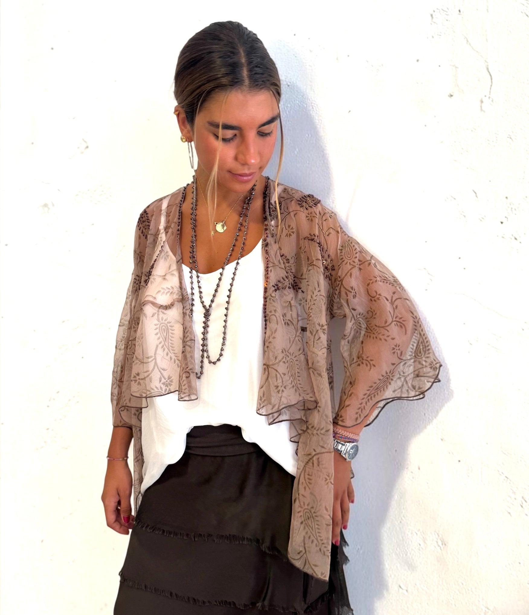 Bolero "Sherezade" marrón y cobre