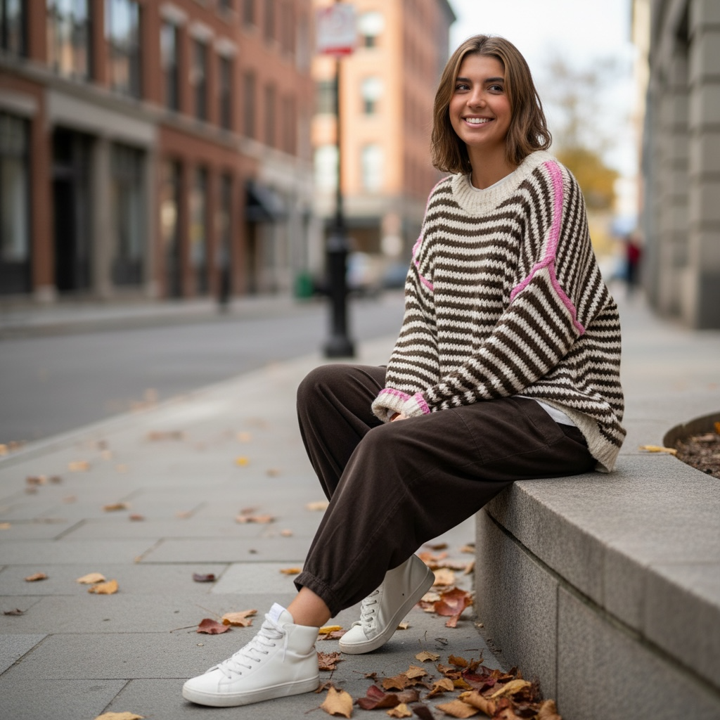 Jersey "Ainara" claro con cuello beige