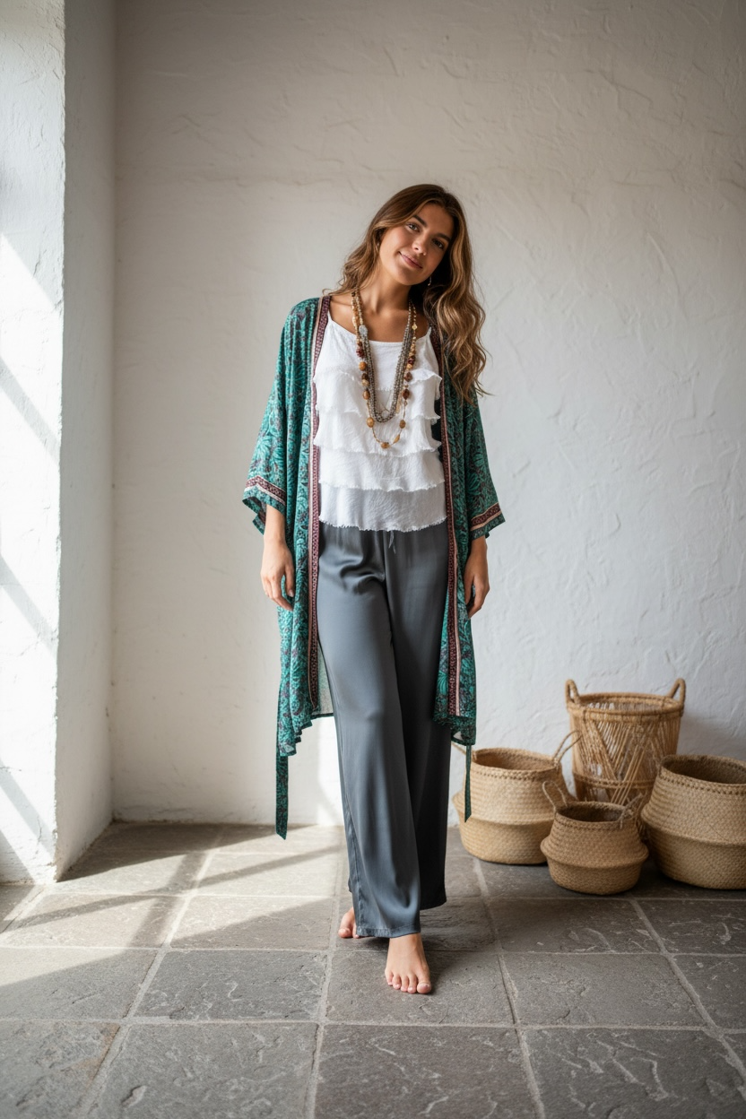 Kimono "Jaipur Esmeralda"