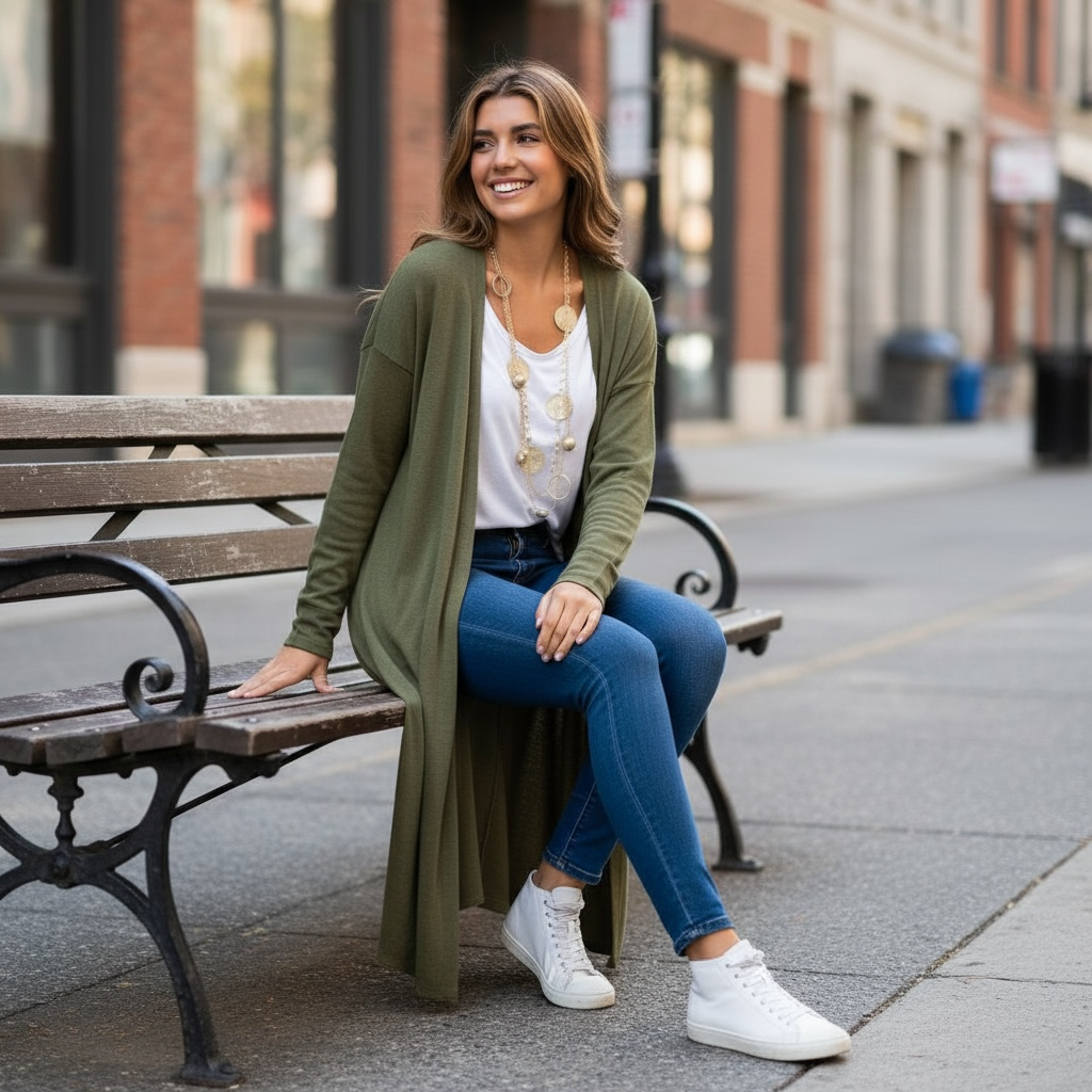 Chaqueta "Cassandra" larga verde