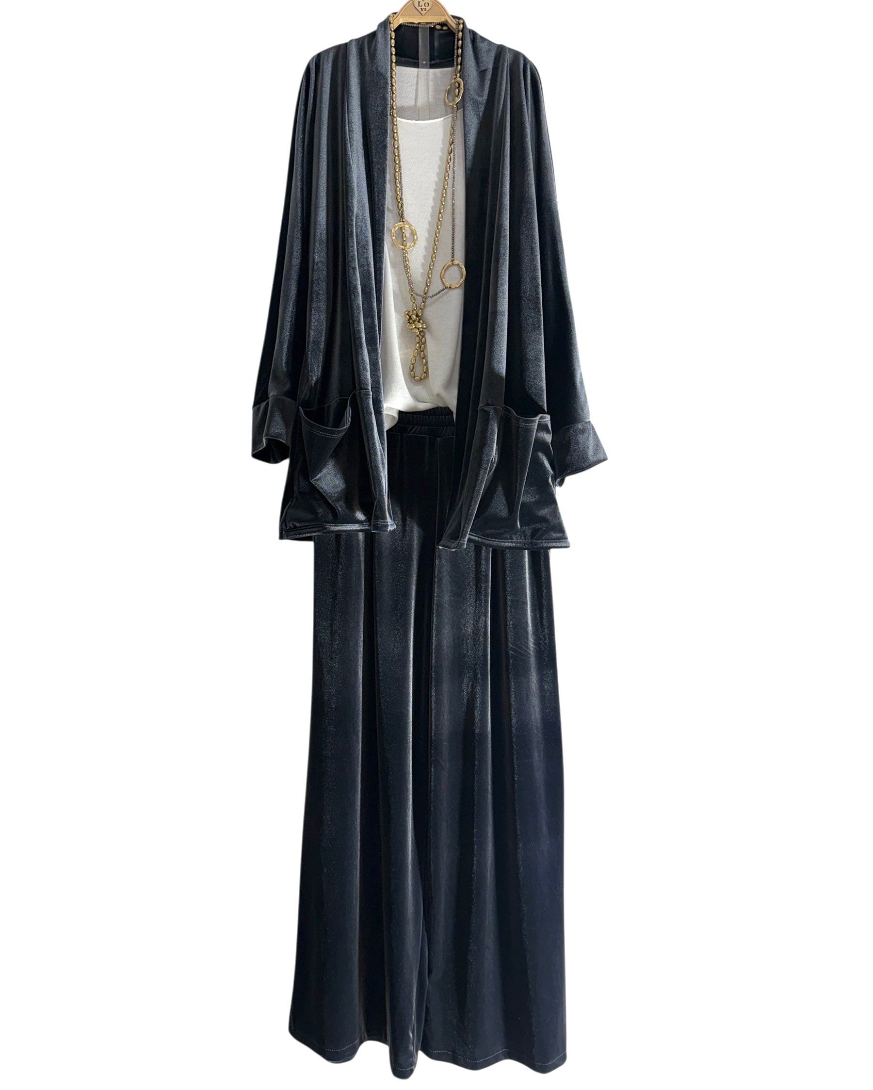 Chaqueta/kimono "Giá" gris antracita