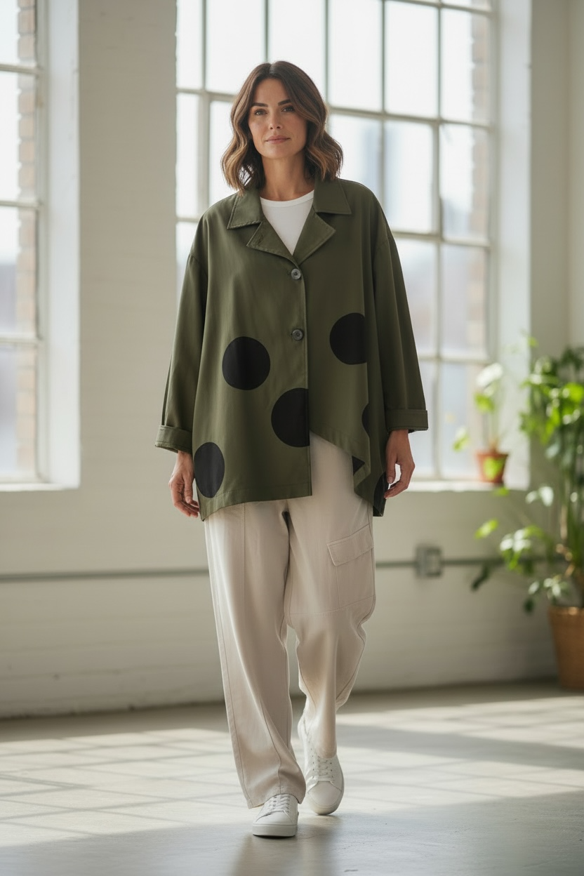 Trench "Lunares" verde