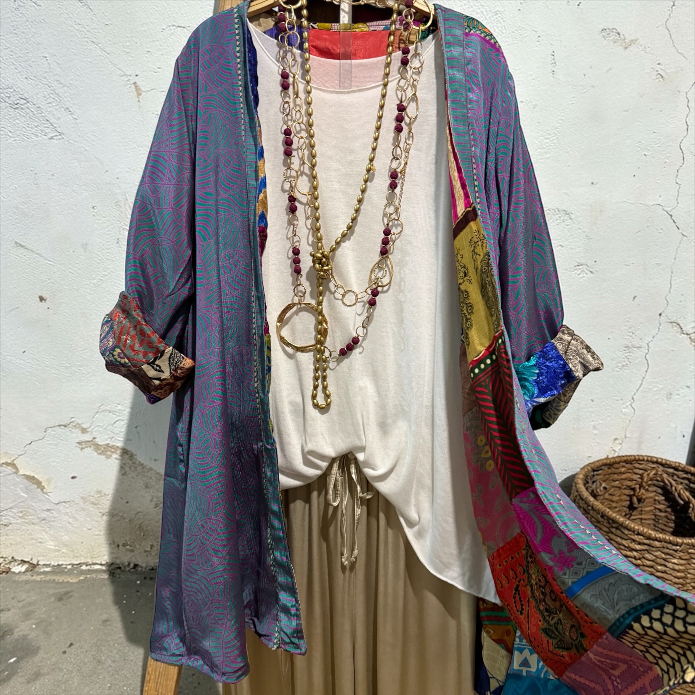 Kimono "Shalimar Patchwork Nana" corto