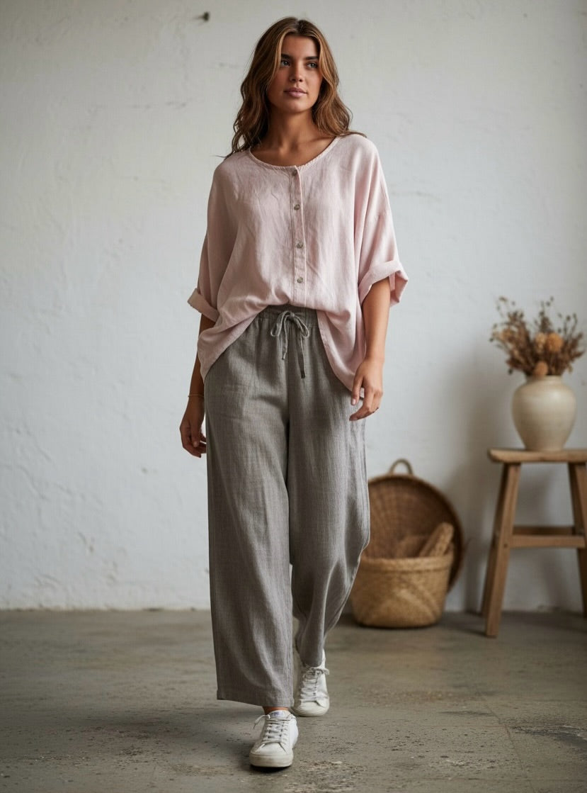 Chaqueta/camisa "Ischia" rosa empolvado