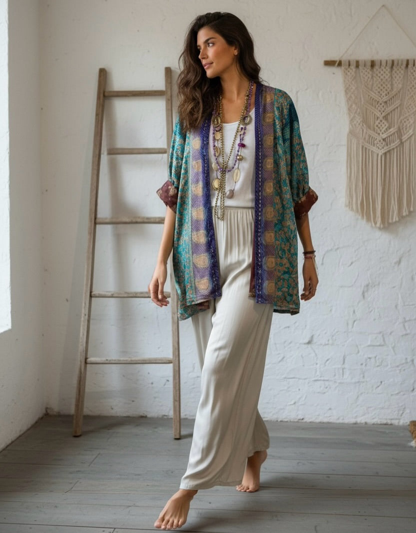 Kimono "Shalimar Malva" corto