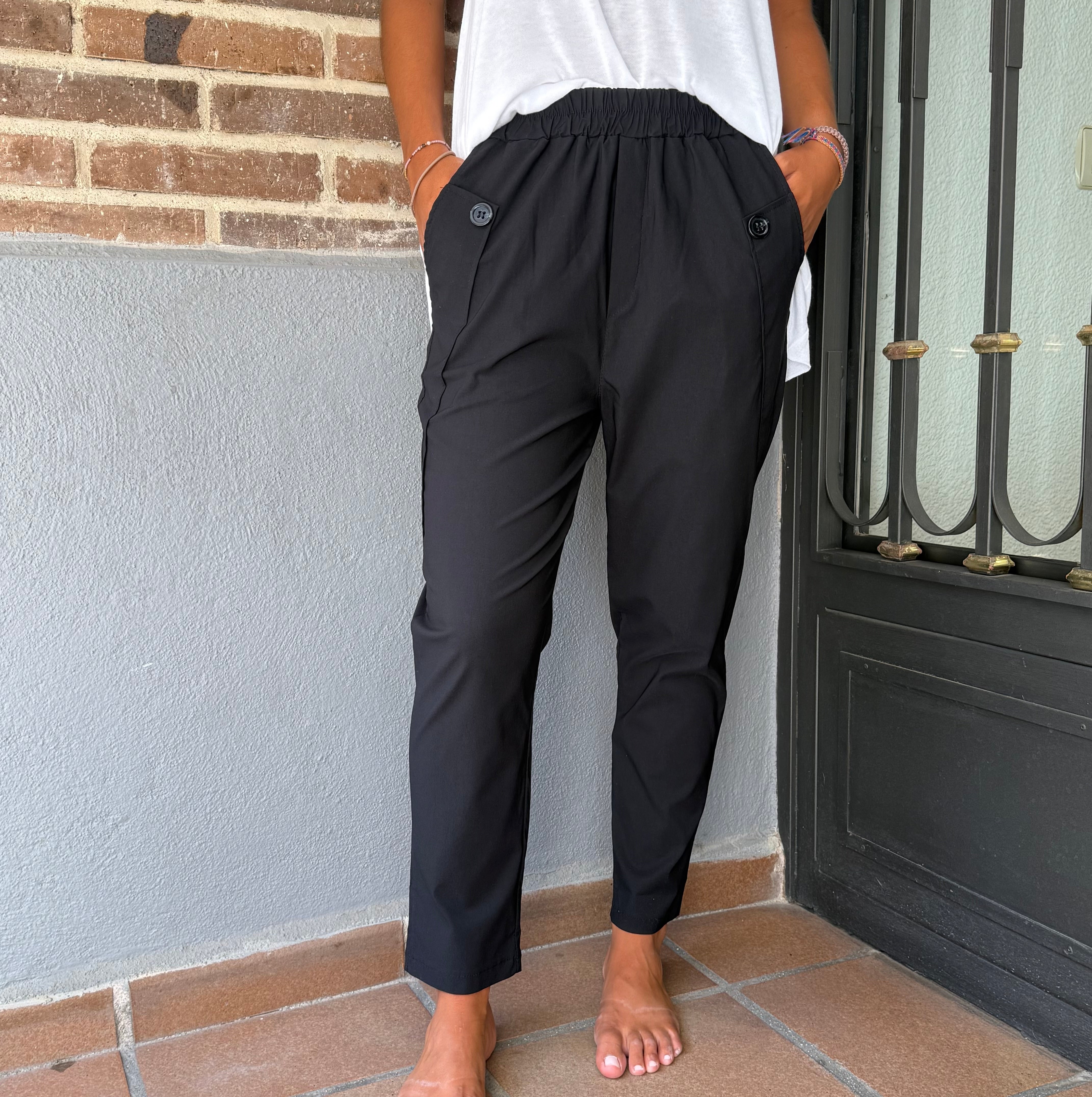 Pantalón "Slouchy Basic" negro
