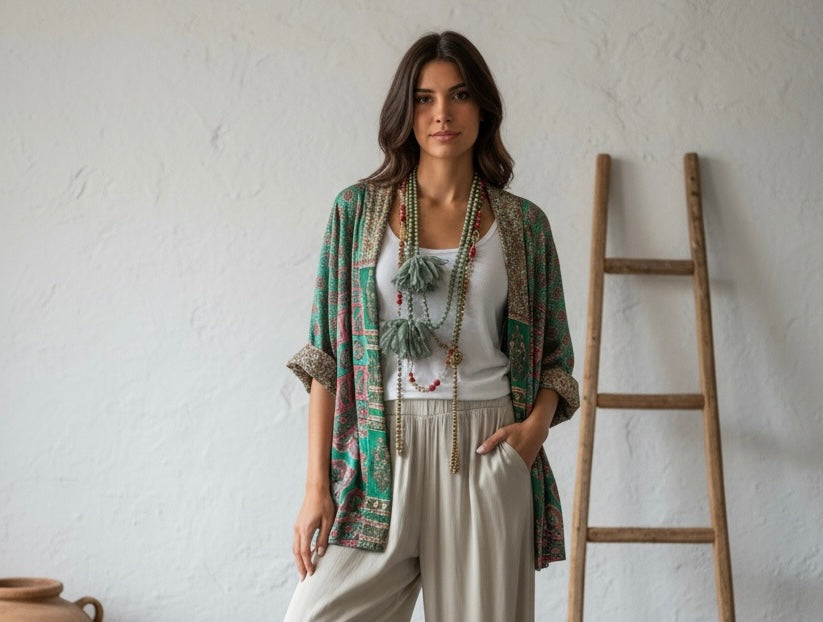 Kimono "Kira En Verdes"