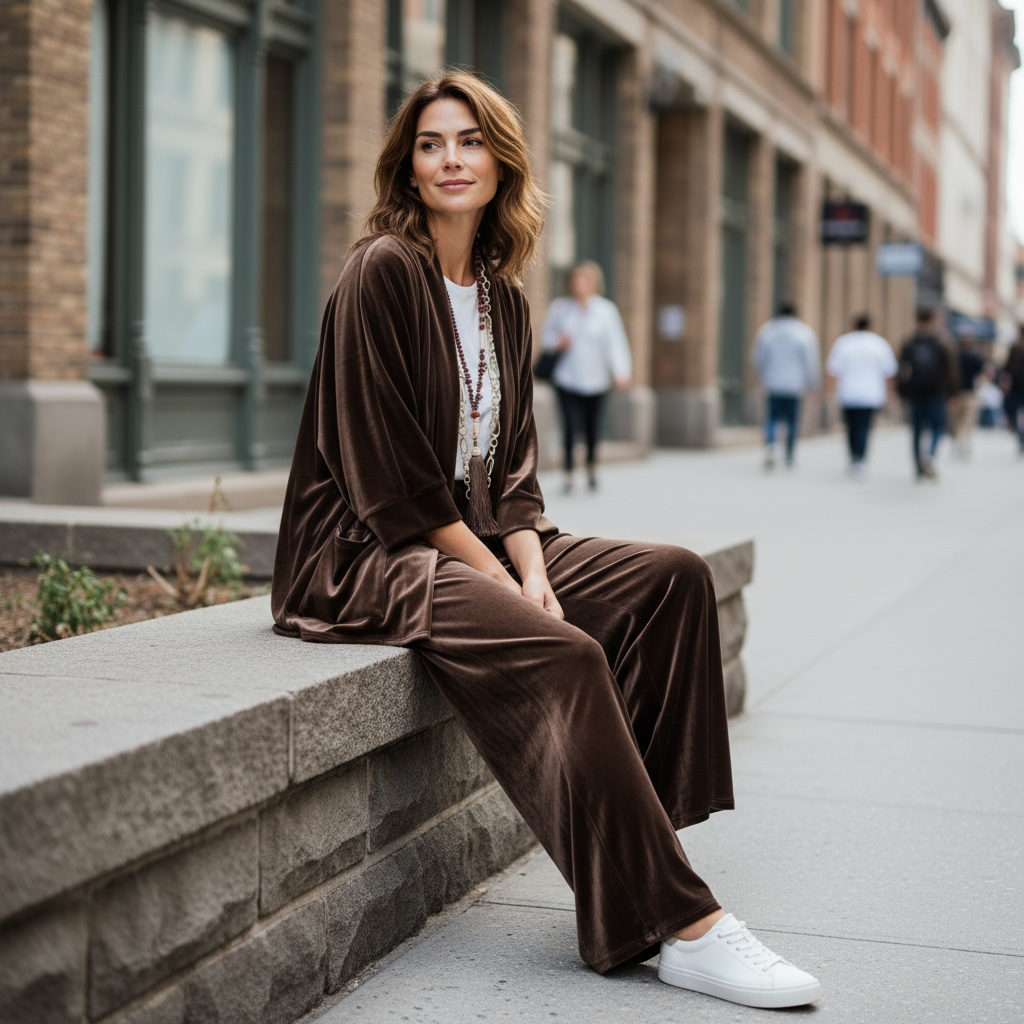 Pantalón "Giá" marrón chocolate