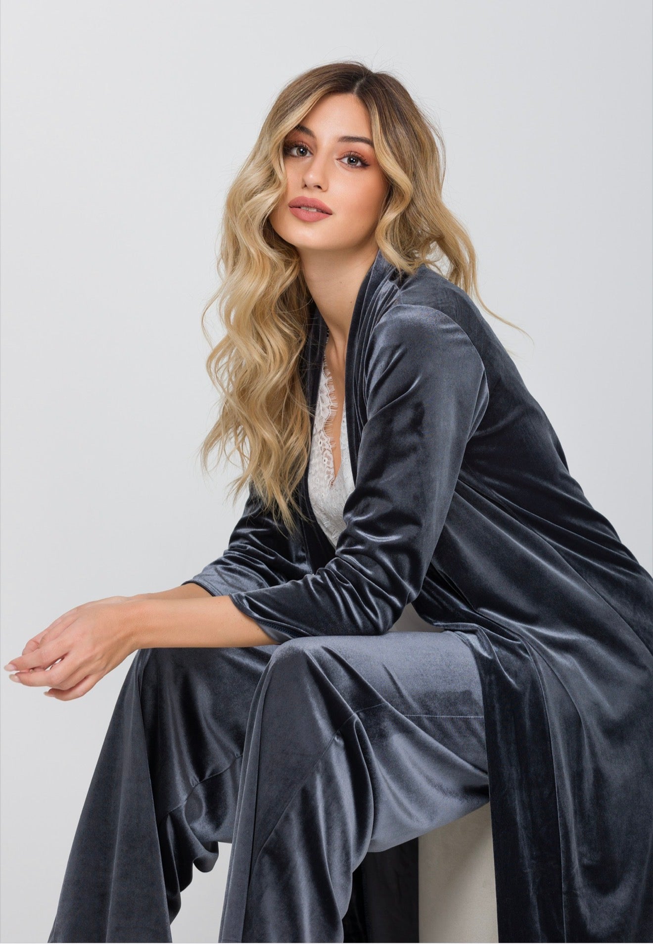 Kimono/Levita "Giorgia" gris antracita