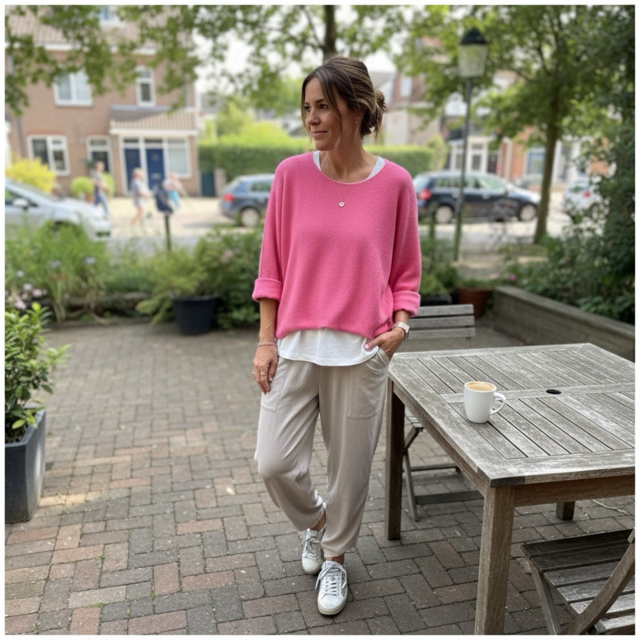 Jersey "Gemma" rosa chicle