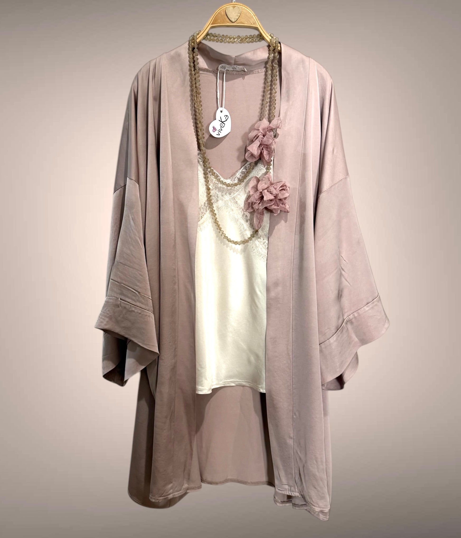 Kimono "Graciela" rosa nude