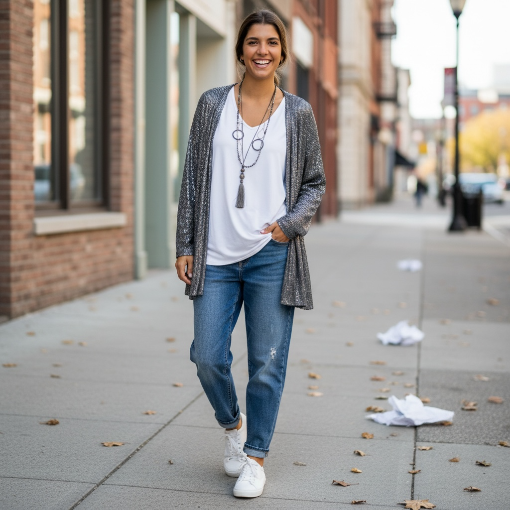 Kimono “Gris Paillettes”