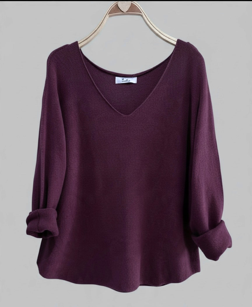 Jersey "Gemma" pico burgandy light