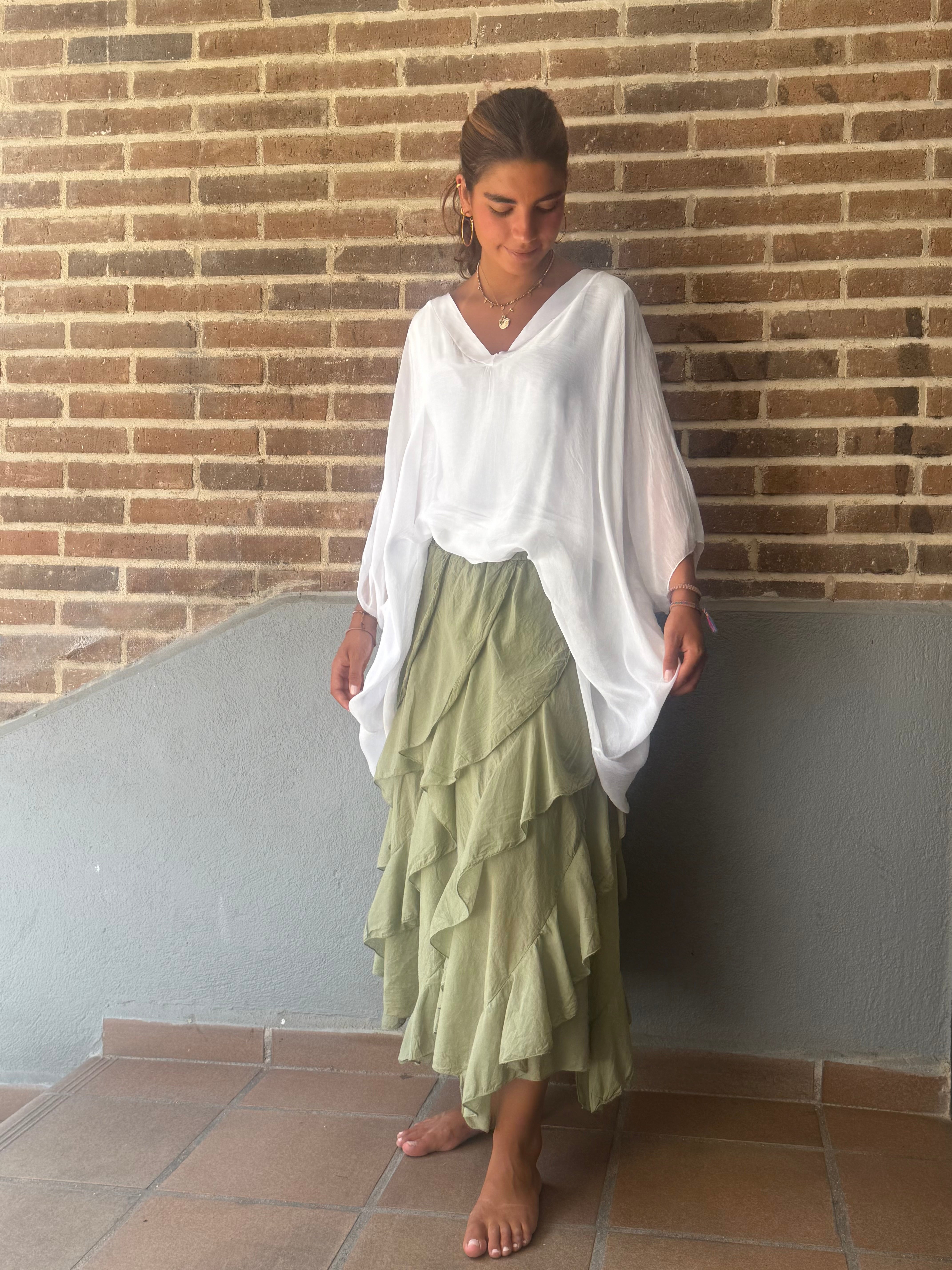 Falda "Zíngara" verde