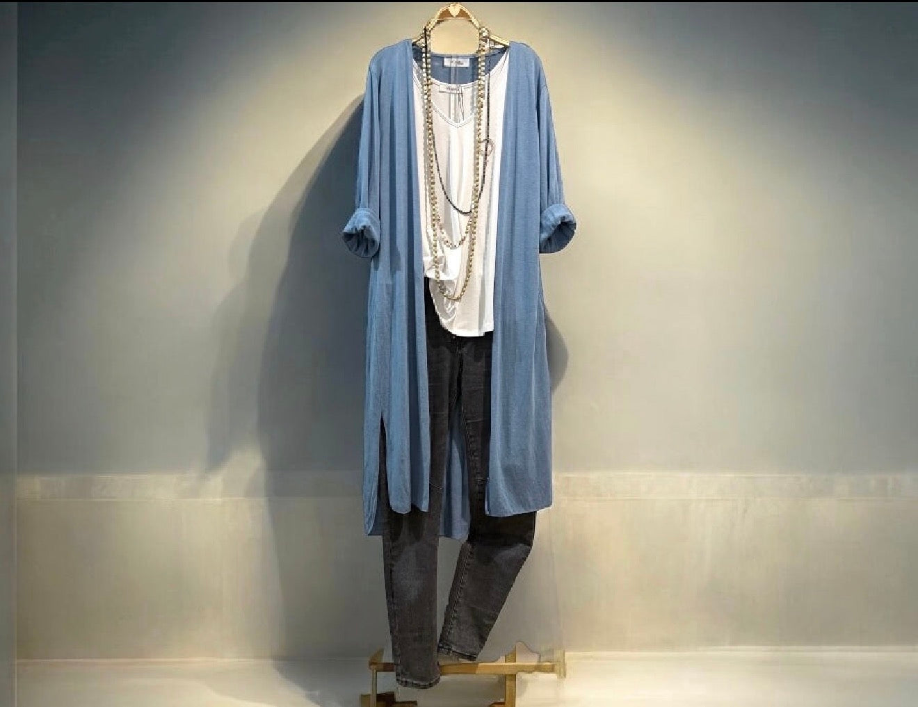 Chaqueta "Cassandra" larga azul vaquero