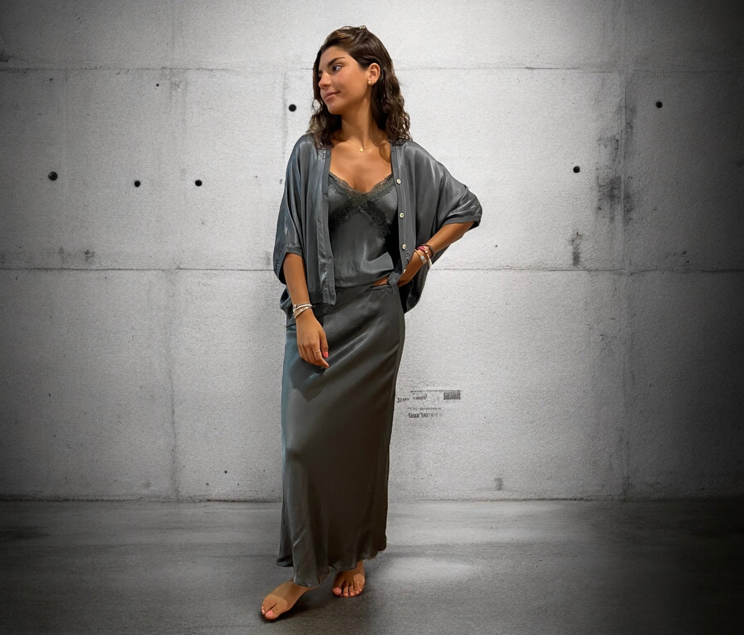 Bolero "Alma" gris cobalto