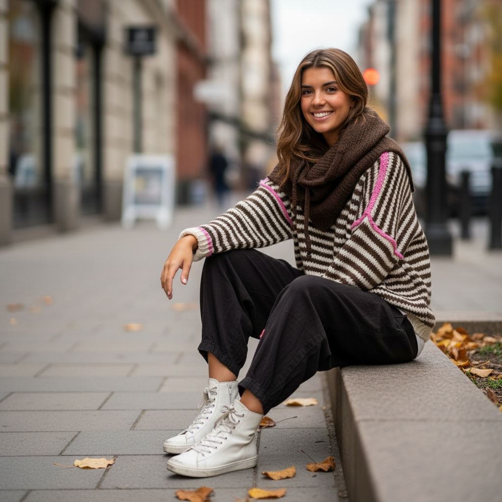 Jersey "Ainara" claro con cuello beige