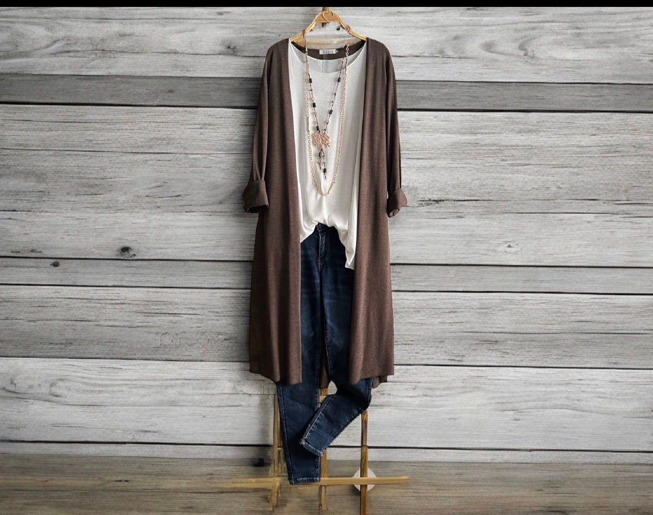 Chaqueta "Cassandra" larga marrón