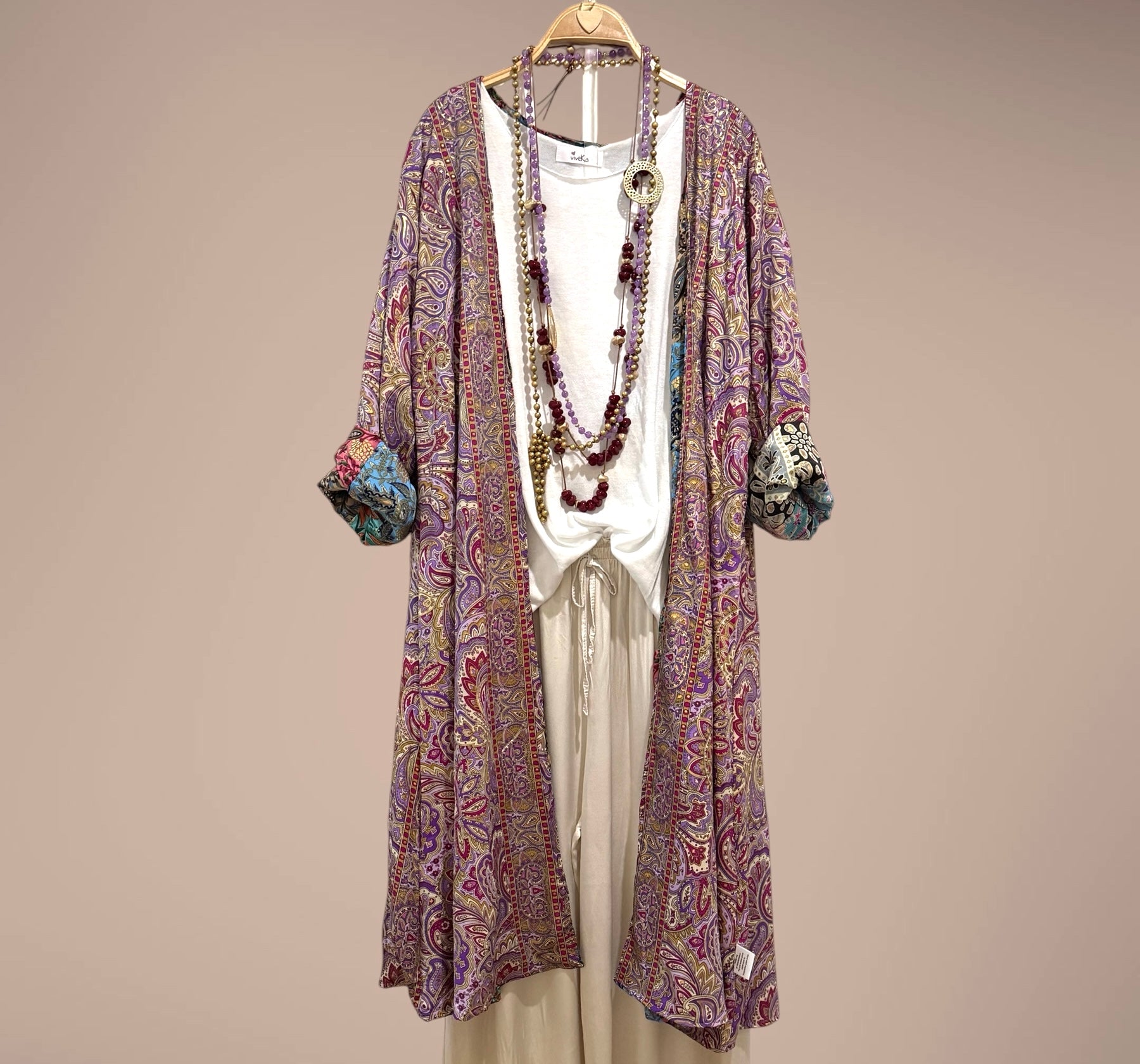 Kimono "Shira Malva y Magenta"