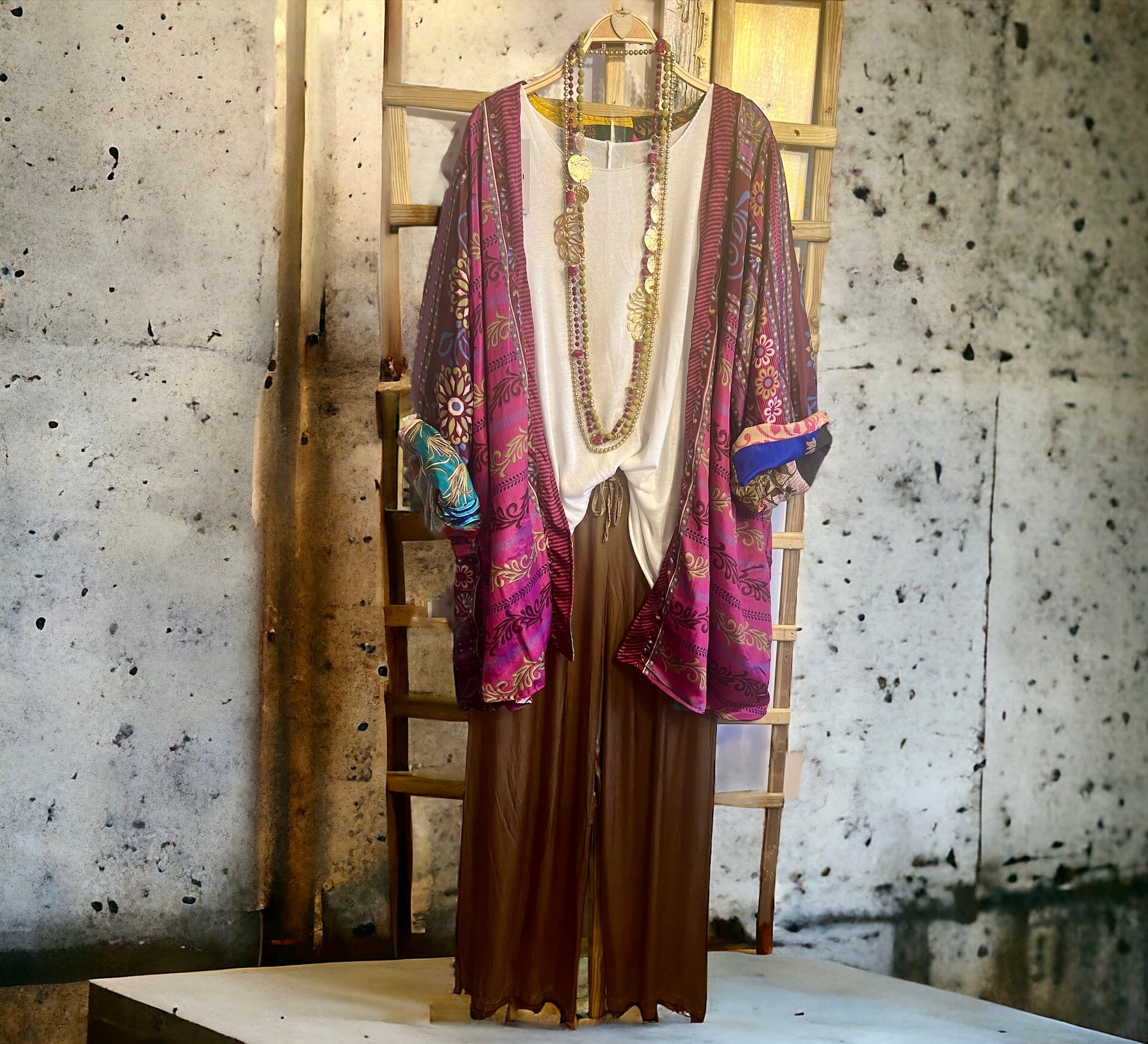 Kimono "Shalimar Mauve Patchwork"