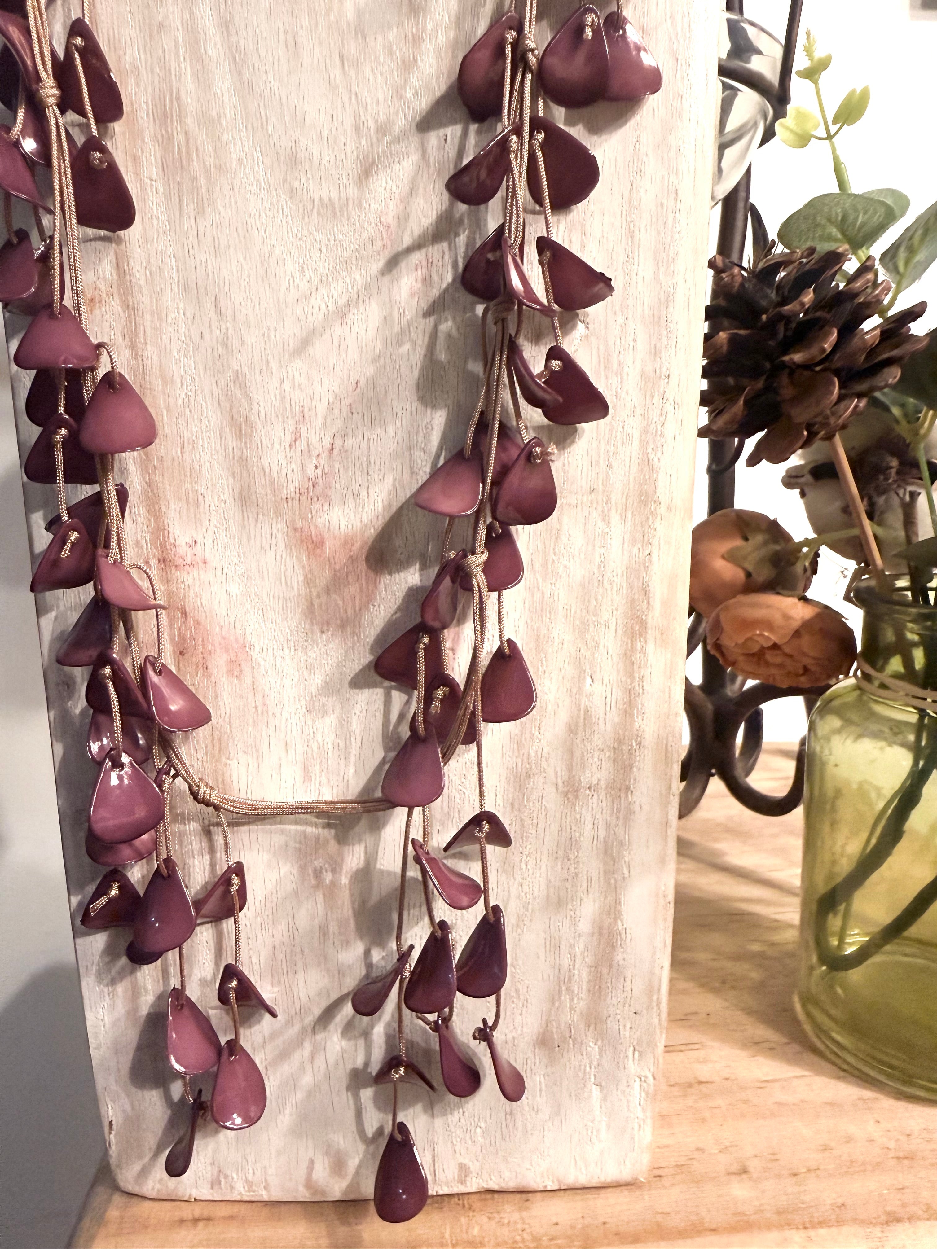 Collar "Hojitas" morado