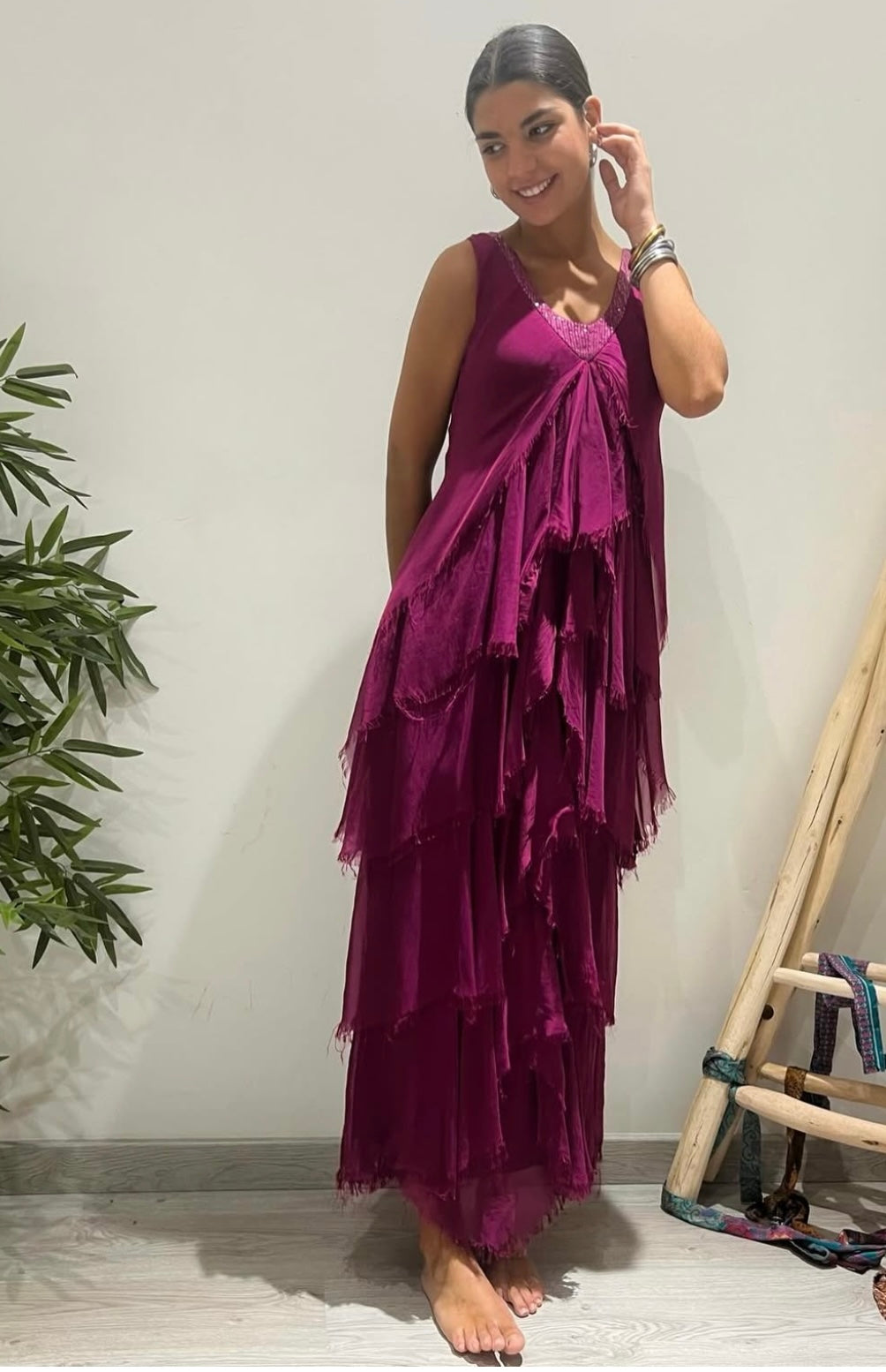 Vestido "Granada" magenta