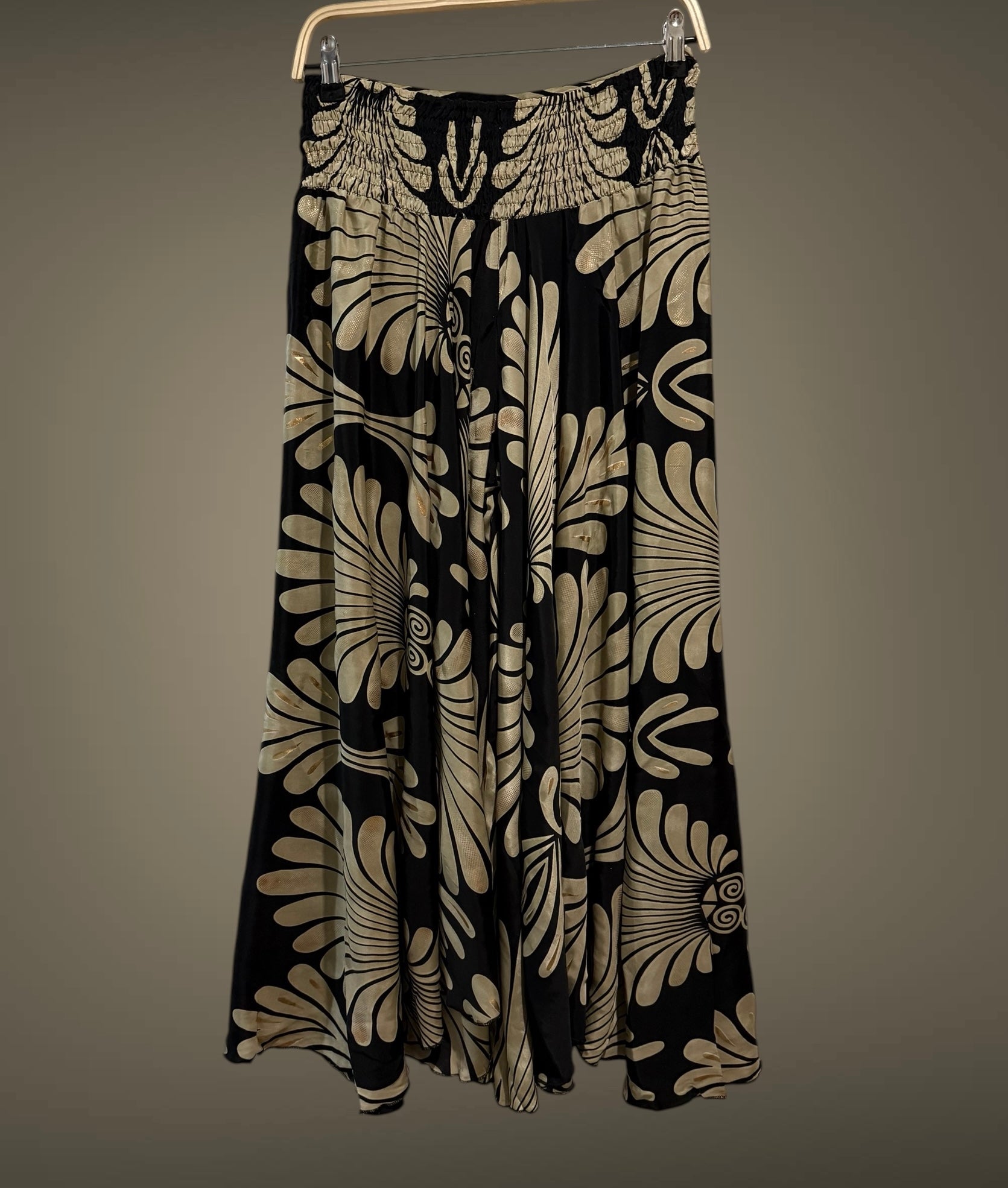 Falda pantalón "India Bimba" negro y oro