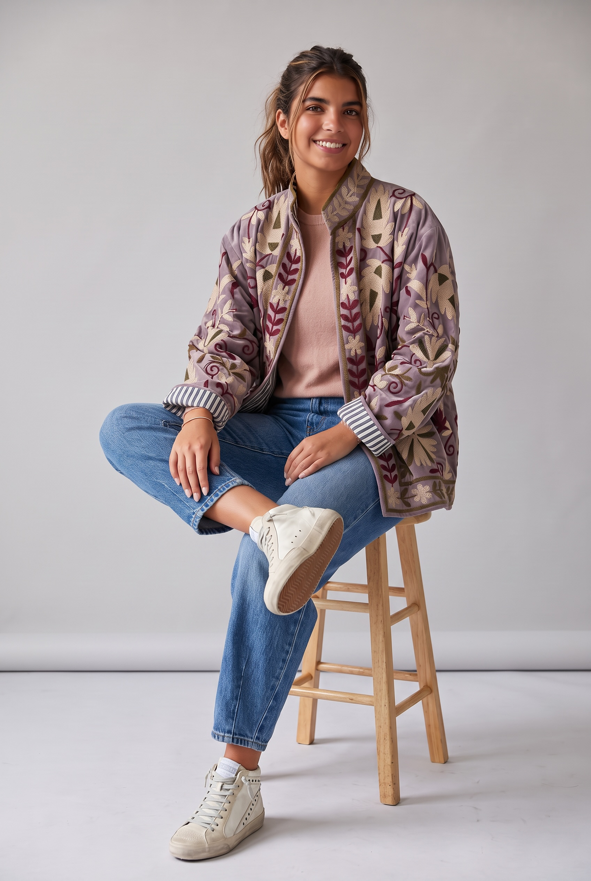 Chaqueta "Bordados" lila