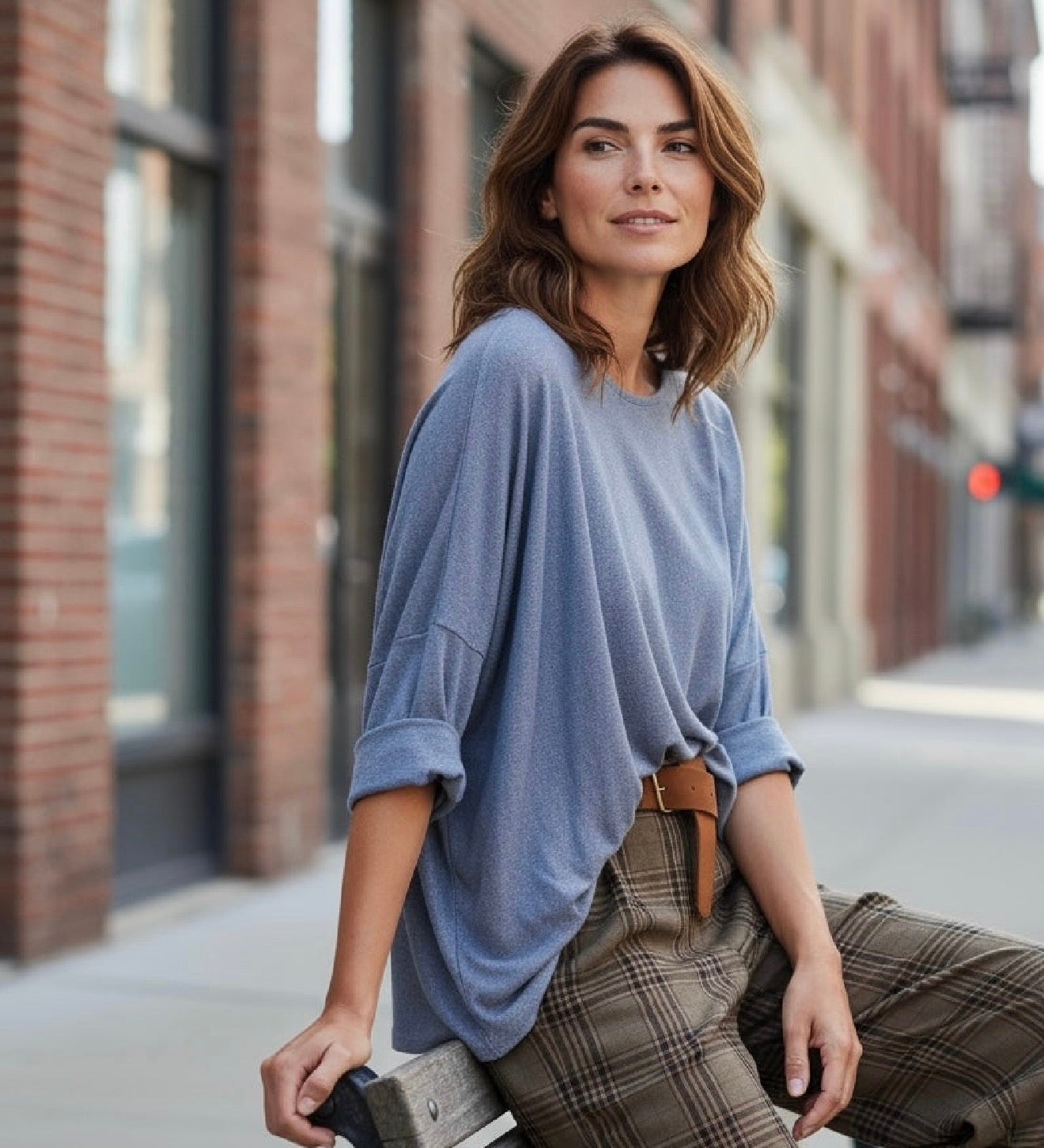 Jersey "Over Must" azul vaquero