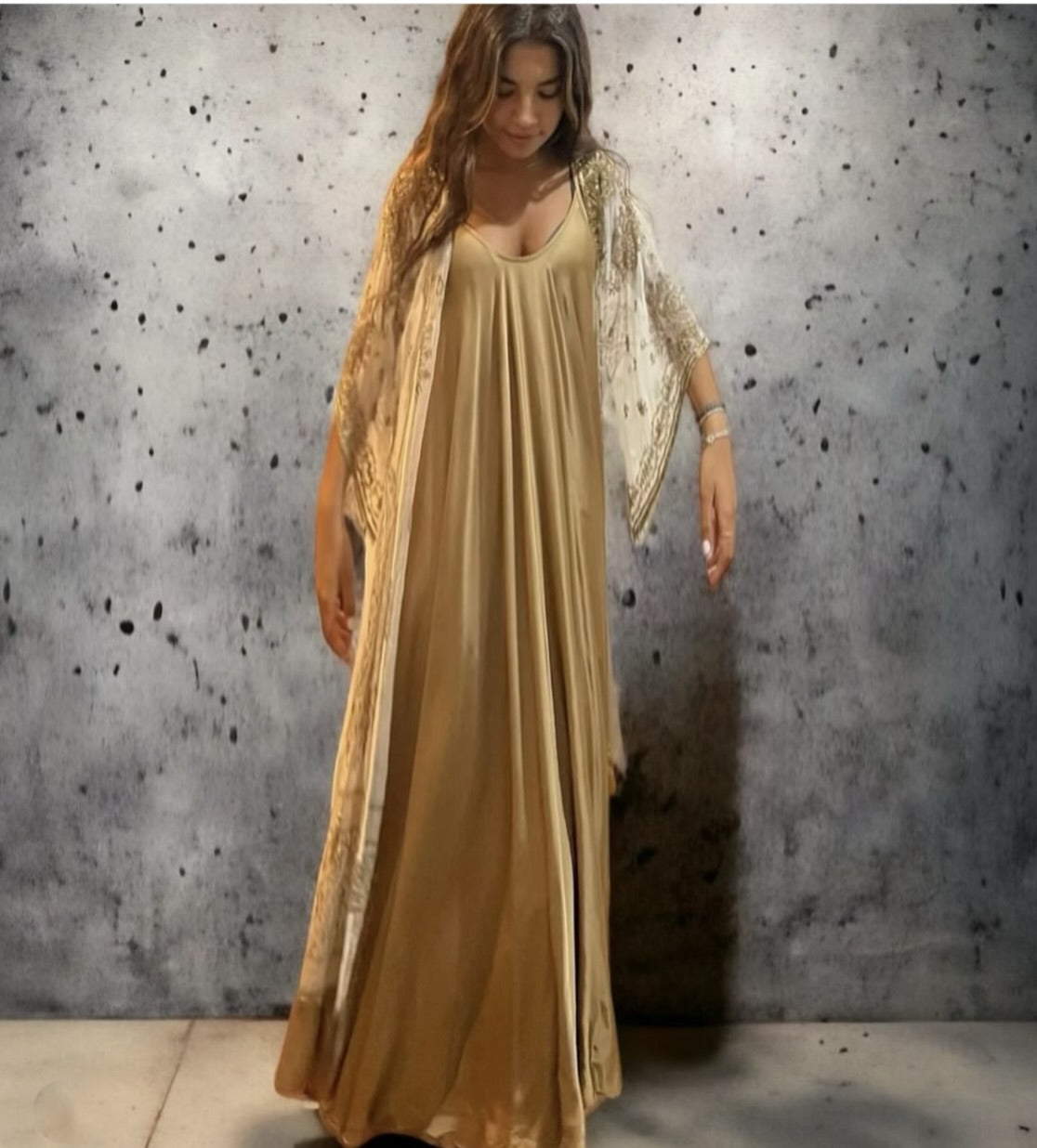 Vestido "Romina" oro claro