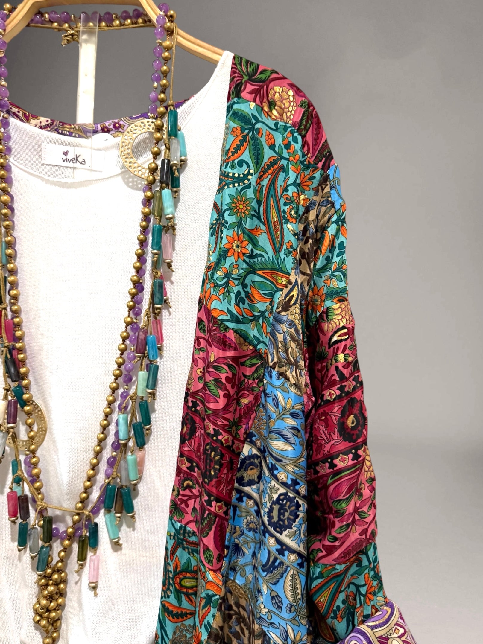 Kimono "Shira Malva y Magenta"