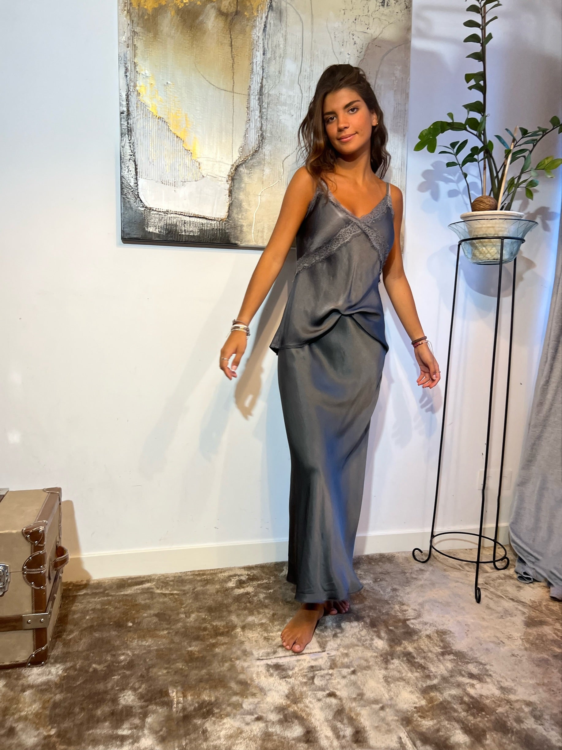 Falda "Grace" gris cobalto