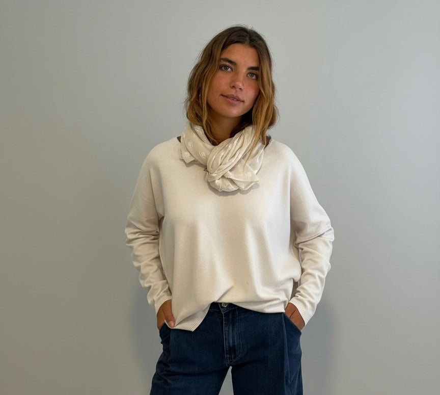 Jersey "Básico Pico" marfil