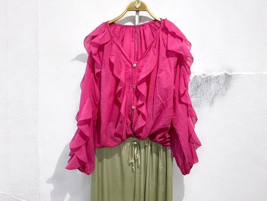 Blusa "Romántica" fucsia