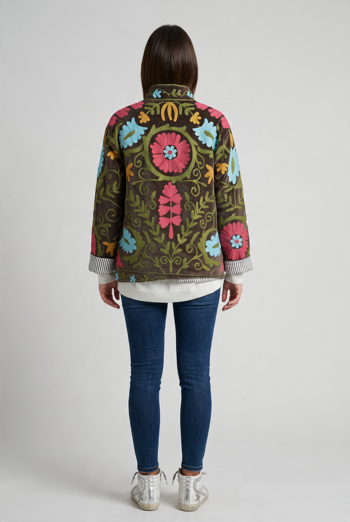 Chaqueta "Rania" topo y turquesa